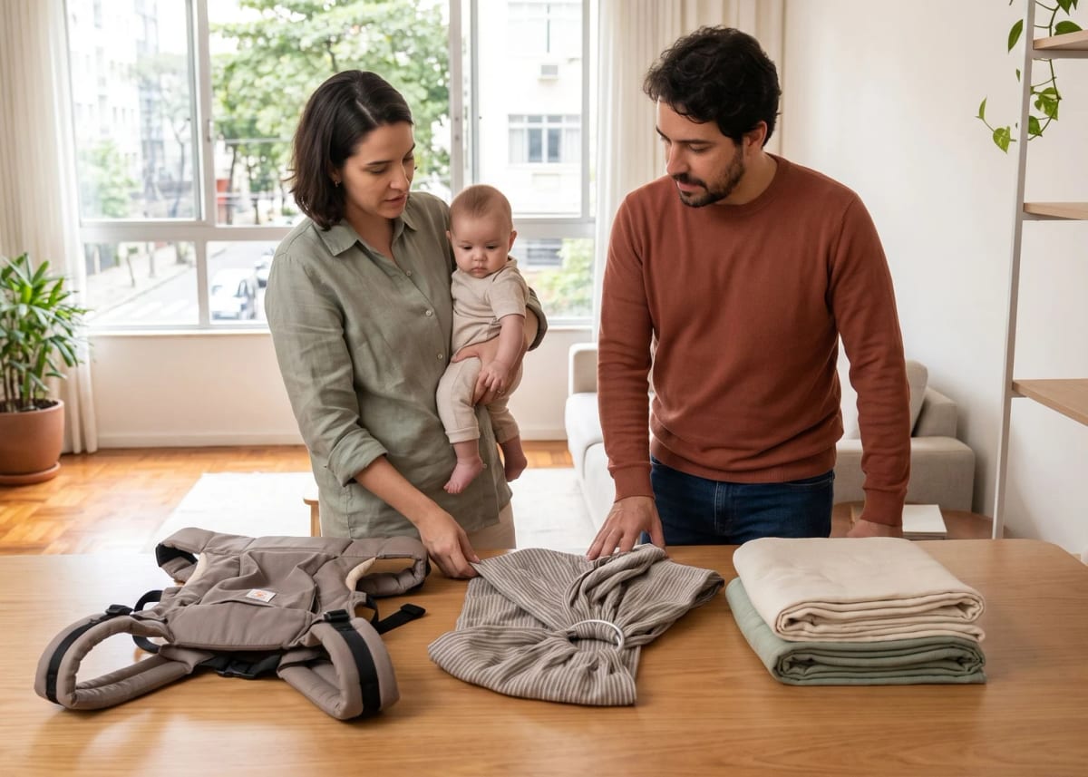 Canguru ou sling: como escolher o formato para o bebê